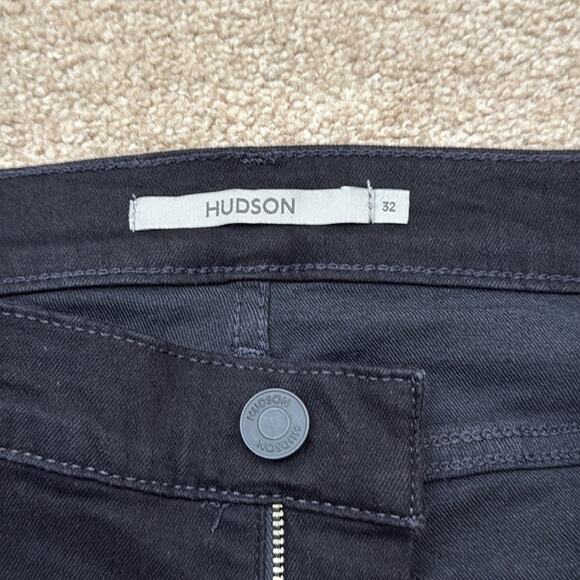 NWT Hudson Nico Mid Rise Barefoot Bootcut Black Wash Raw Hem Jeans Size 32 - Picture 6 of 12